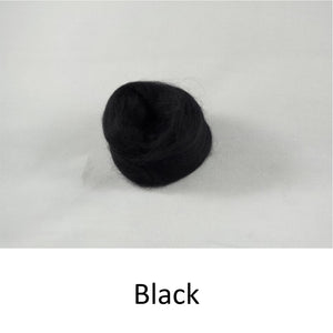 Wool top, Merino 21 micron, Colour: Black