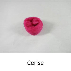 Wool top, Merino 21 micron, Colour: Cerise