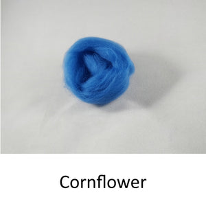 Wool top, Merino 21 micron, Colour: Cornflower