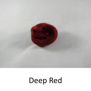 Wool top, Merino 21 micron, Colour: Deep Red