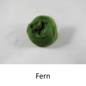 Wool top, Merino 21 micron, Colour: Fern
