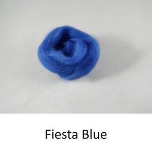 Wool top, Merino 21 micron, Colour: Fiesta Blue