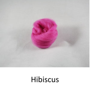 Wool top, Merino 21 micron, Colour: Hibiscus