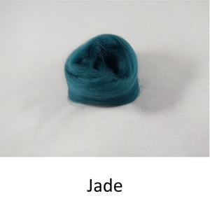 Wool top, Merino 21 micron, Colour: Jade