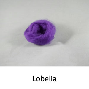 Wool top, Merino 21 micron, Colour: Lobelia