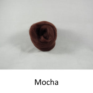 Wool top, Merino 21 micron, Colour: Mocha