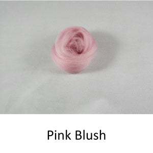 Wool top, Merino 21 micron, Colour: Pink Blush