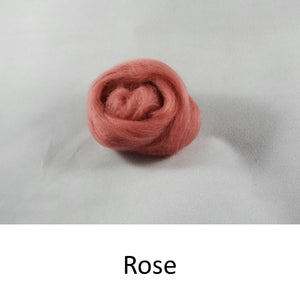 Wool top, Merino 21 micron, Colour: Rose