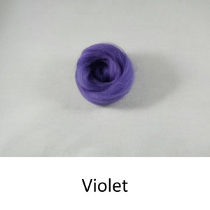 Wool top, Merino 21 micron, Colour: Violet