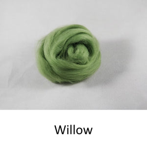 Wool top, Merino 21 micron, Colour: Willow